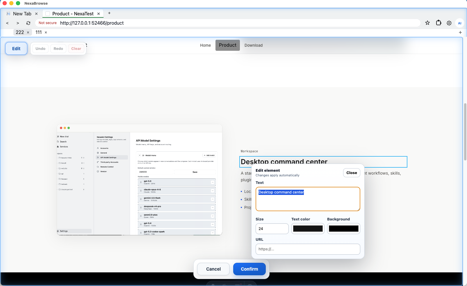 NexaBrowse region selection note over provider cards